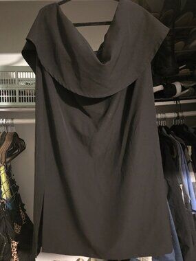 Eloquii Women's Strapless Flounce Top Black Knee Length Dress Size 24